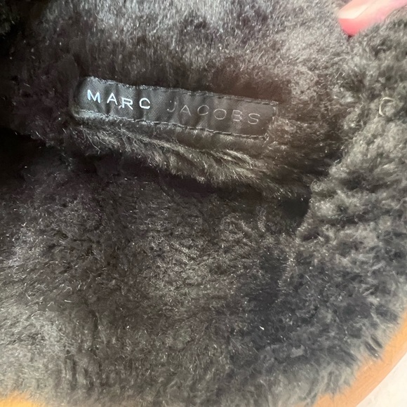 MARC JACOBS Black Quilted Suede Faux Fur Platform Wedge Tall Boots Size 39 - Picture 6 of 14